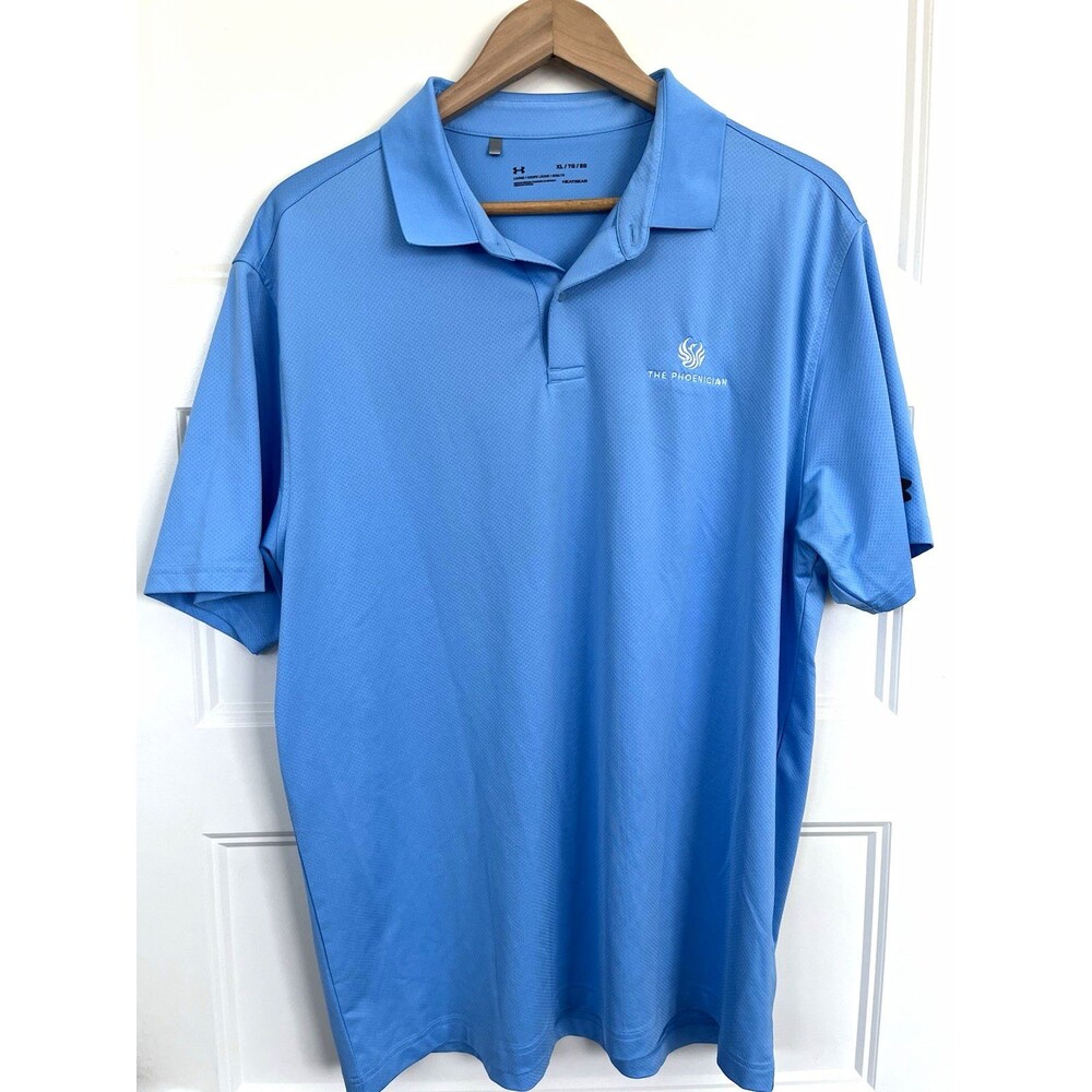 Under Armour HeatGear Men’s XL Blue Solid The Phoenician Golf Loose Fit Polo